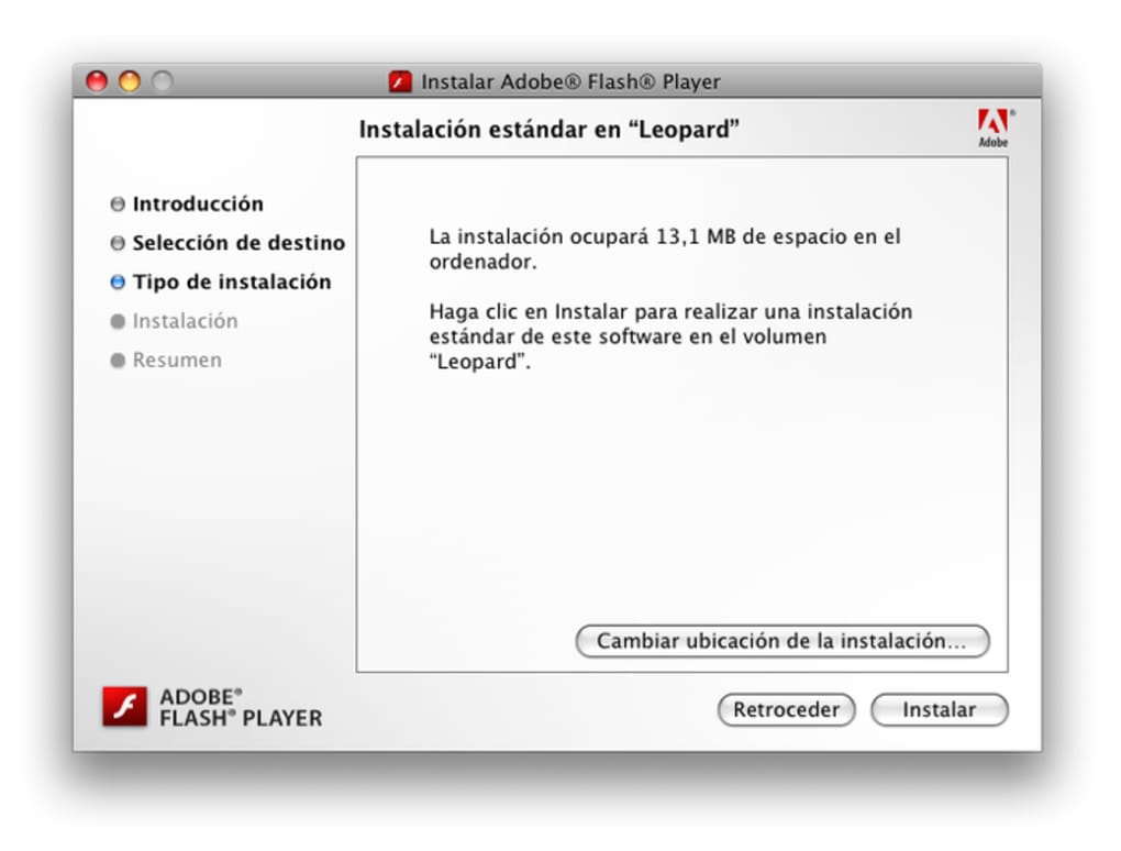 Flash Player Mac Os X 10.5